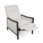 Fauteuil inclinable rembourré du milieu du siècle avec repose-pieds et cadre en bois de bouleau