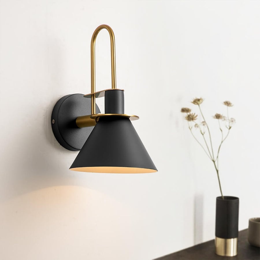 Applique murale conique moderne du milieu du siècle à 1 ampoule - Lampe de chambre 7 pouces