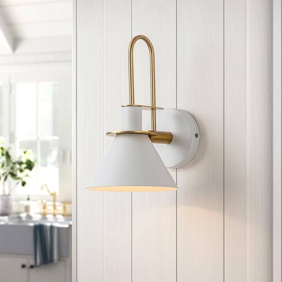Applique murale conique moderne du milieu du siècle à 1 ampoule - Lampe de chambre 7 pouces