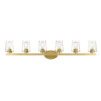 Applique de salle de bain moderne à 6 LED à intensité variable de style milieu du siècle avec verre artistique - 51 pouces