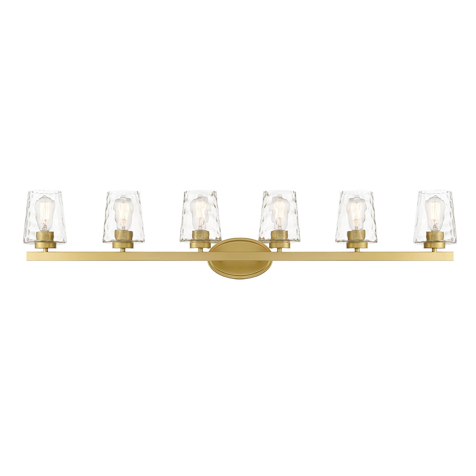 Applique de salle de bain moderne à 6 LED à intensité variable de style milieu du siècle avec verre artistique - 51 pouces
