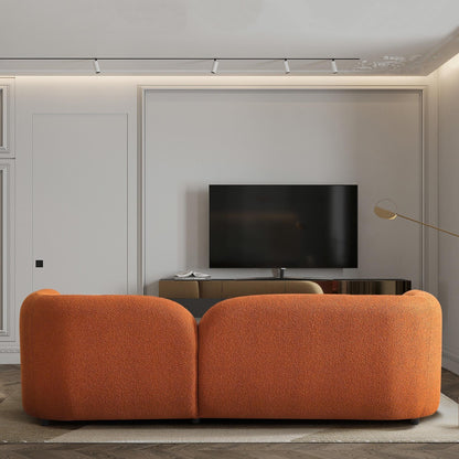 Canapé Milet de luxe moderne en tissu bouclé avec accoudoirs incurvés