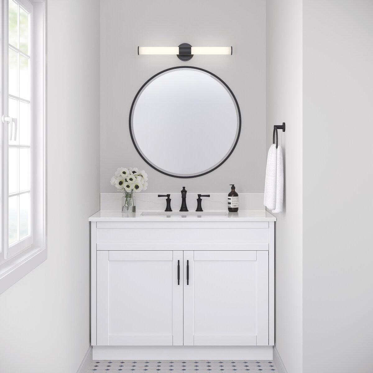 Luminaire de salle de bain à LED Truman de Millennium Lighting, disponible en plusieurs finitions