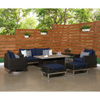 Ensemble de foyer extérieur Milo Espresso 7 pièces Sunbrella avec mouvement