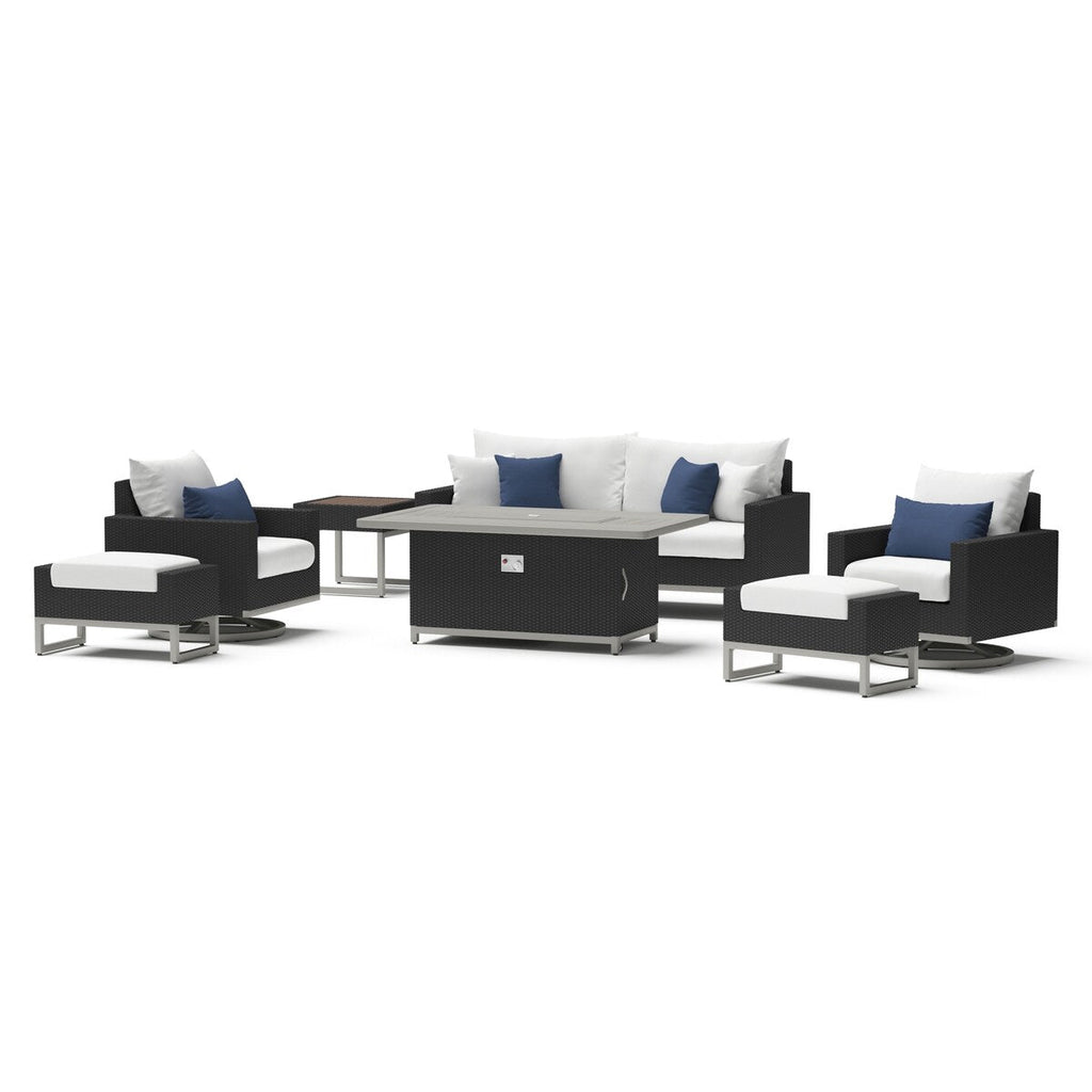 Ensemble de foyer extérieur Milo Espresso 7 pièces Sunbrella avec mouvement