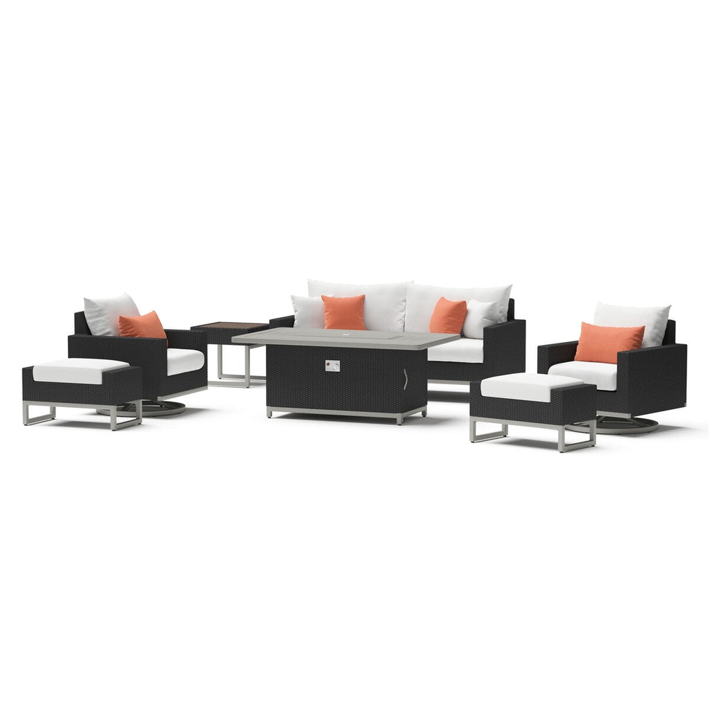 Ensemble de foyer extérieur Milo Espresso 7 pièces Sunbrella avec mouvement