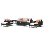 Ensemble de foyer extérieur Milo Espresso 7 pièces Sunbrella avec mouvement