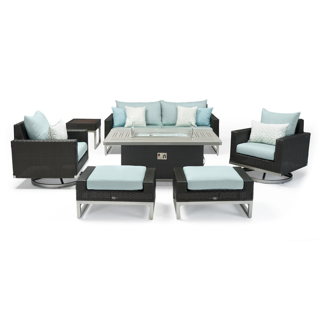 Ensemble de foyer extérieur Milo Espresso 7 pièces Sunbrella avec mouvement