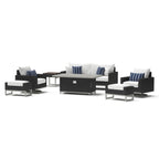 Ensemble de foyer extérieur Milo Espresso 7 pièces Sunbrella avec mouvement
