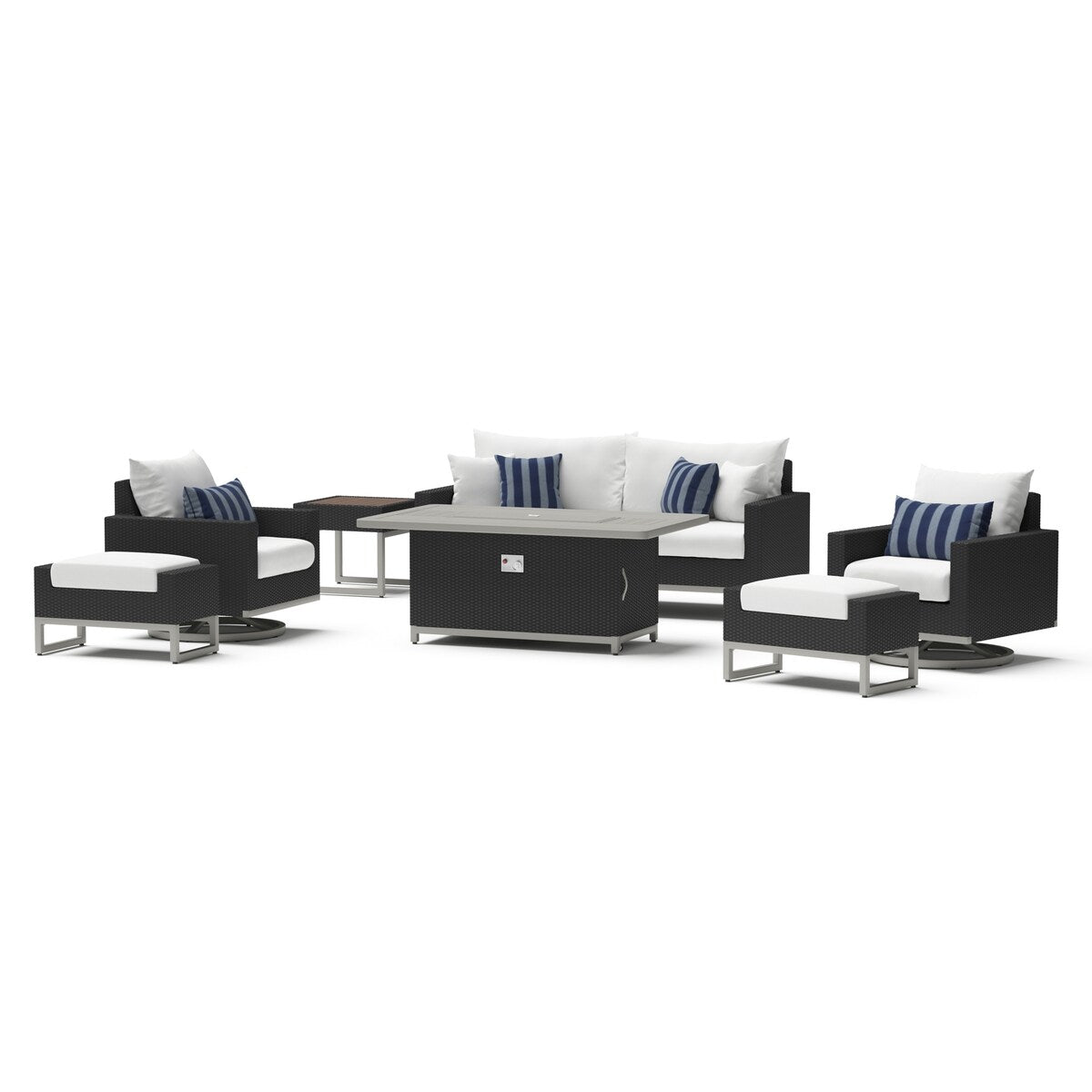 Ensemble de foyer extérieur Milo Espresso 7 pièces Sunbrella avec mouvement