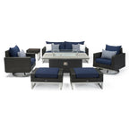 Ensemble de foyer extérieur Milo Espresso 7 pièces Sunbrella avec mouvement