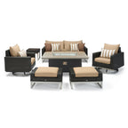 Ensemble de foyer extérieur Milo Espresso 7 pièces Sunbrella avec mouvement