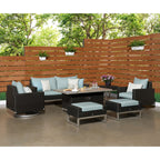 Ensemble de foyer extérieur Milo Espresso 7 pièces Sunbrella avec mouvement