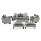 Ensemble de 7 sièges profonds pour patio extérieur Milo Gray Sunbrella Motion