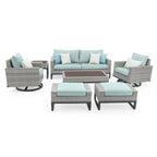 Ensemble de 7 sièges profonds pour patio extérieur Milo Gray Sunbrella Motion