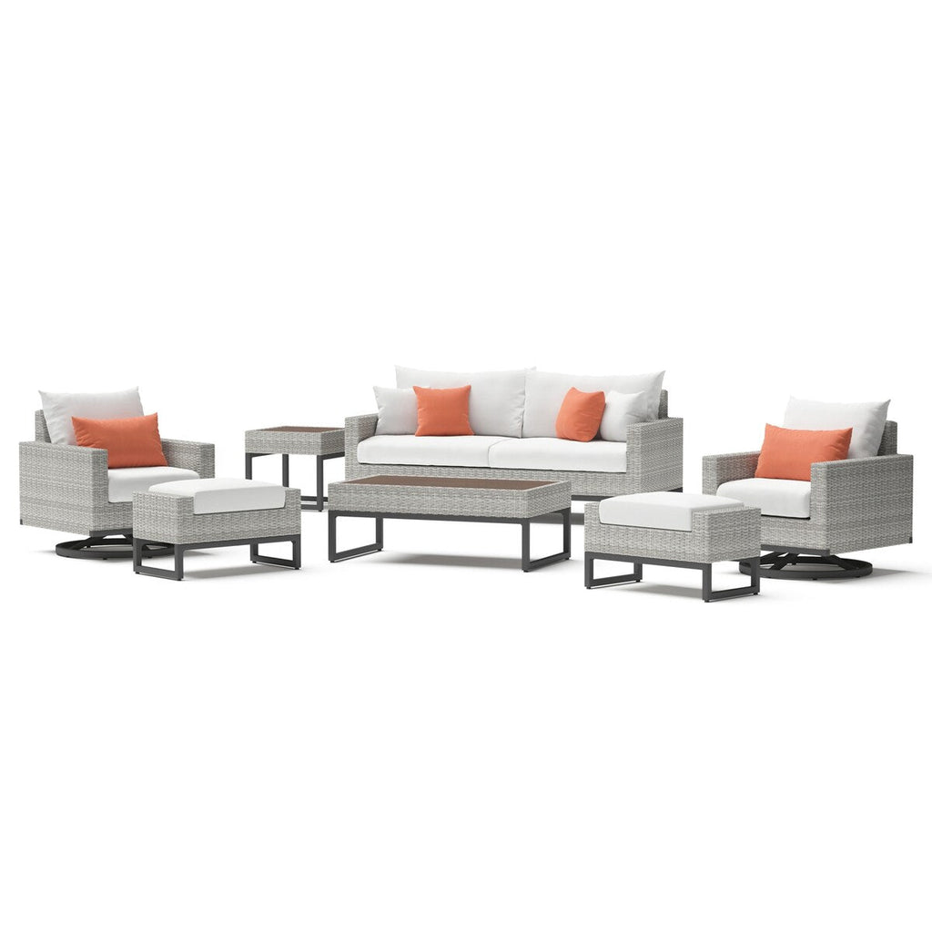 Ensemble de 7 sièges profonds pour patio extérieur Milo Gray Sunbrella Motion
