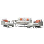 Ensemble de 7 sièges profonds pour patio extérieur Milo Gray Sunbrella Motion
