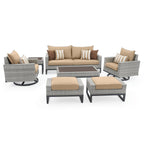 Ensemble de 7 sièges profonds pour patio extérieur Milo Gray Sunbrella Motion
