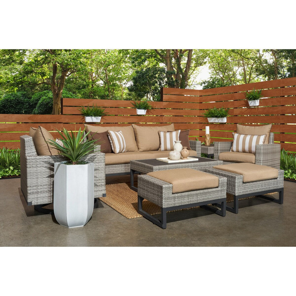 Ensemble de 7 sièges profonds pour patio extérieur Milo Gray Sunbrella Motion