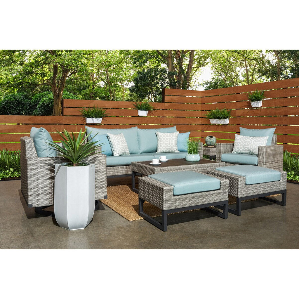 Ensemble de 7 sièges profonds pour patio extérieur Milo Gray Sunbrella Motion