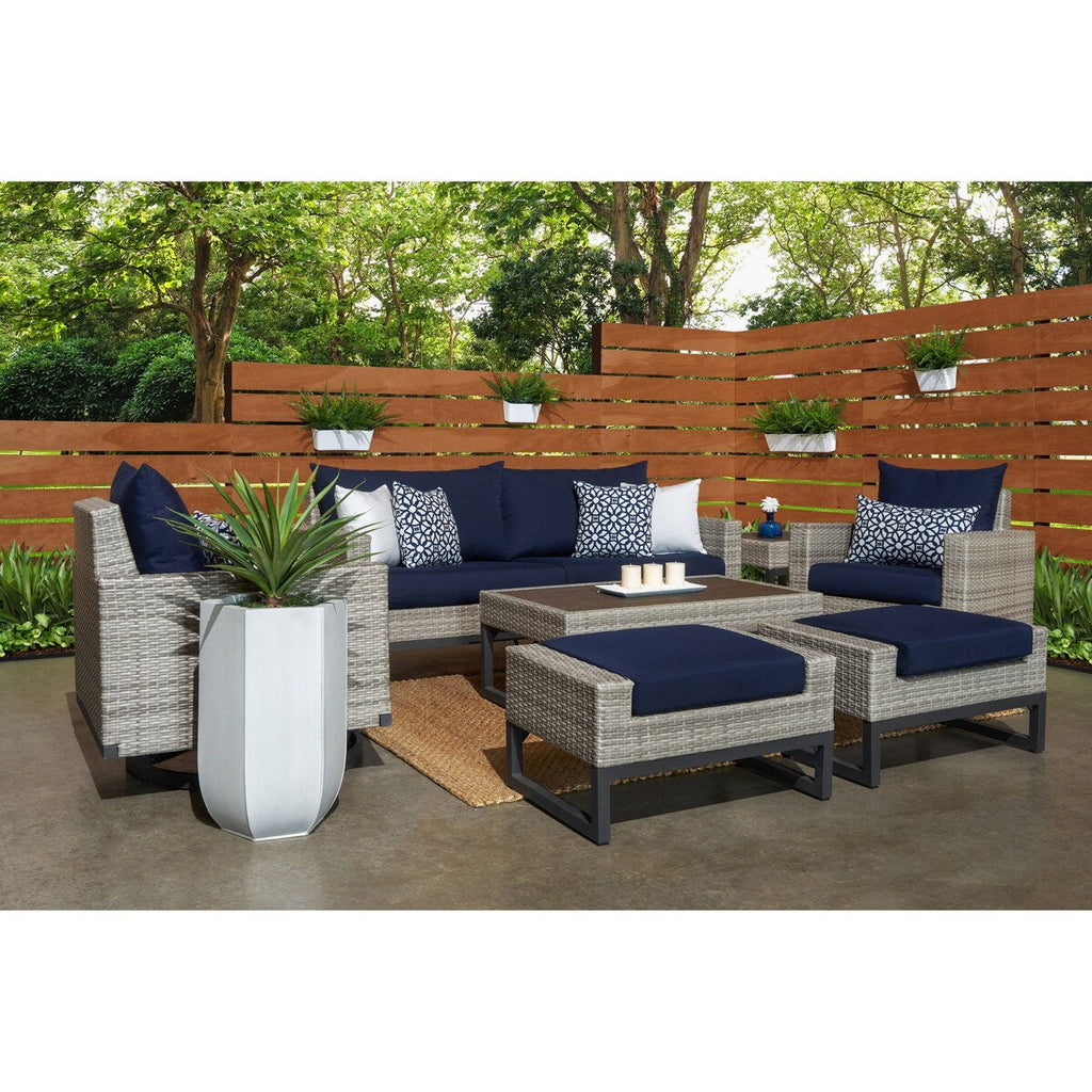Ensemble de 7 sièges profonds pour patio extérieur Milo Gray Sunbrella Motion