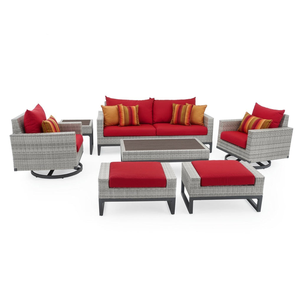 Ensemble de 7 sièges profonds pour patio extérieur Milo Gray Sunbrella Motion
