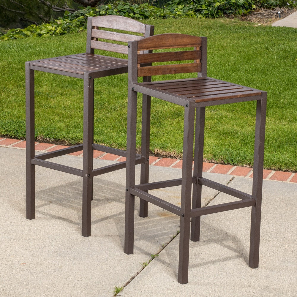 Ensemble de bar bistrot d'extérieur 3 pièces en bois d'acacia Milos par Christopher Knight Home