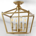 Lanterne miniature Milton à 4 lumières, style ferme moderne, montage encastré à LED, par JONATHAN Y