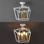 Lanterne miniature Milton à 4 lumières, style ferme moderne, montage encastré à LED, par JONATHAN Y