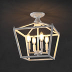 Lanterne miniature Milton à 4 lumières, style ferme moderne, montage encastré à LED, par JONATHAN Y
