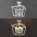 Lanterne miniature Milton à 4 lumières, style ferme moderne, montage encastré à LED, par JONATHAN Y