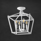 Lanterne miniature Milton à 4 lumières, style ferme moderne, montage encastré à LED, par JONATHAN Y