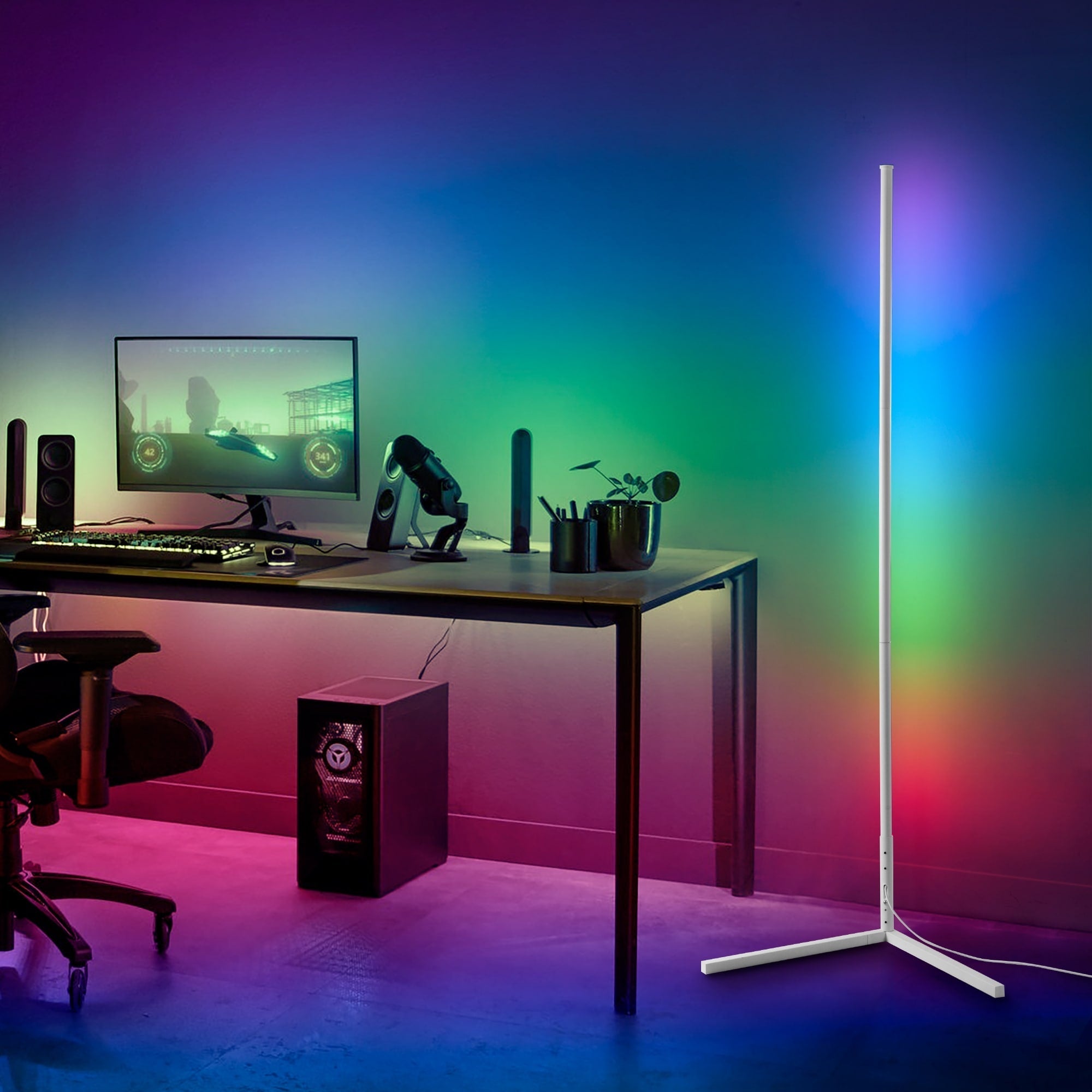 Lampadaire d'angle RVB minimaliste - Lot de 2