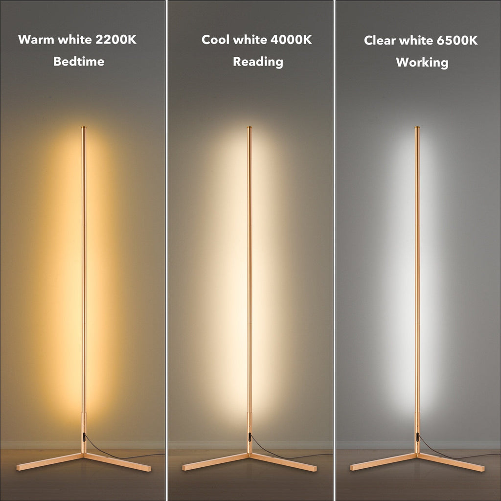 Lampadaire d'angle RVB minimaliste - Lot de 2