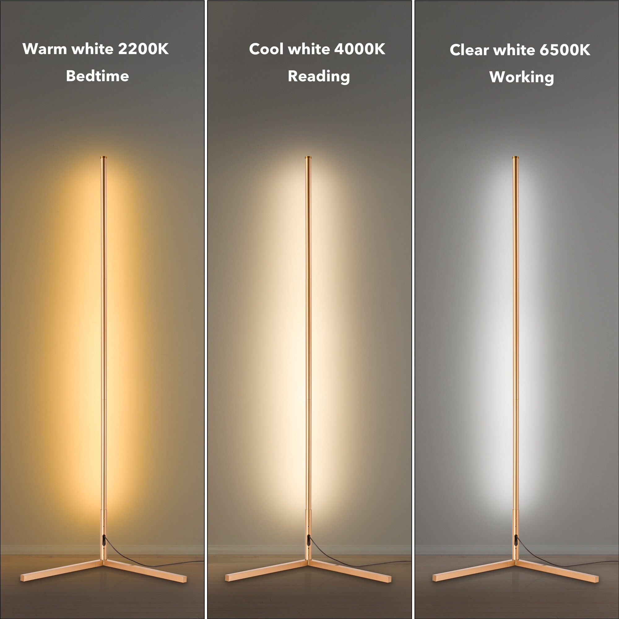 Lampadaire d'angle RVB minimaliste - Lot de 2