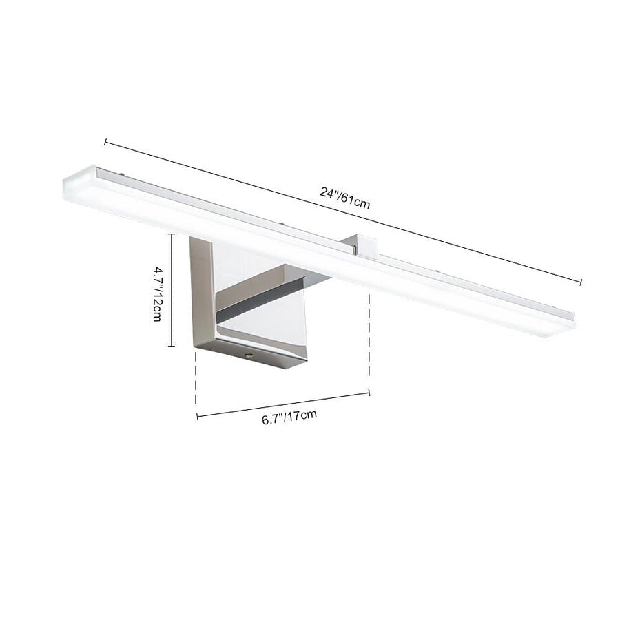 Applique murale linéaire à LED chromée minimaliste à intensité variable