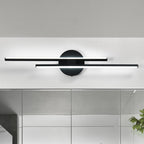 Applique murale linéaire minimaliste en métal à 2 ampoules à LED et intensité variable