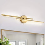 Applique murale linéaire minimaliste en métal à 2 ampoules à LED et intensité variable