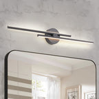 Applique murale linéaire minimaliste en métal à 2 ampoules à LED et intensité variable