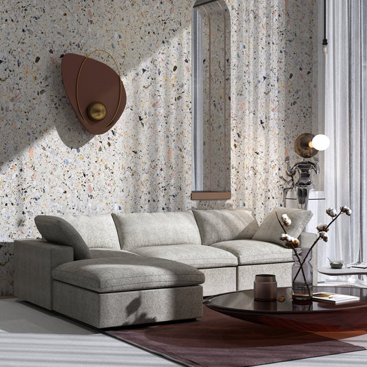 Canapé modulaire sectionnel minimaliste moderne rembourré en duvet, canapé Cloud.