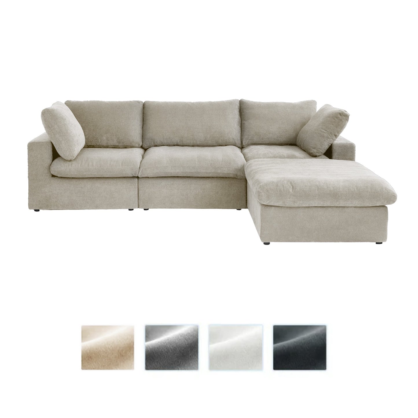 Canapé modulaire sectionnel minimaliste moderne rembourré en duvet, canapé Cloud.