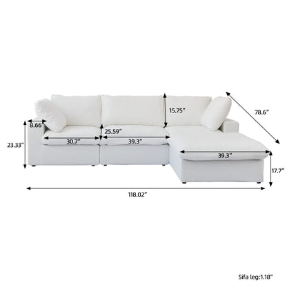 Canapé modulaire sectionnel minimaliste moderne rembourré en duvet, canapé Cloud.