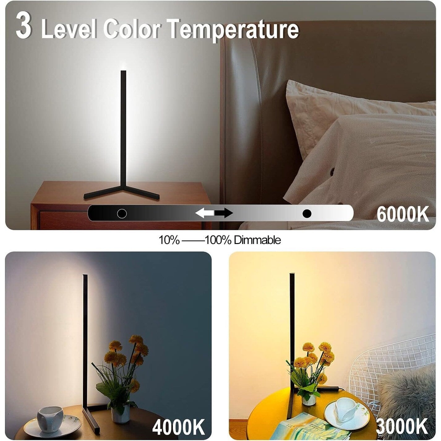 Lampe de bureau LED RGBCW minimaliste, veilleuse de chevet