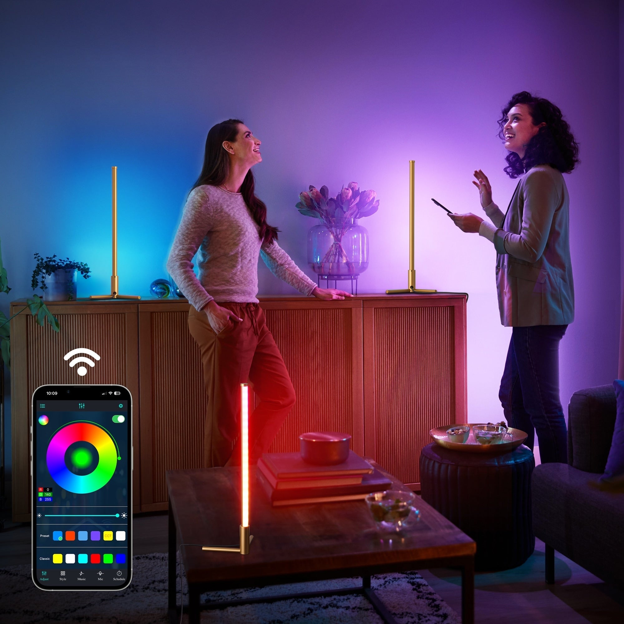 Lampe de bureau LED RGBCW minimaliste, veilleuse de chevet