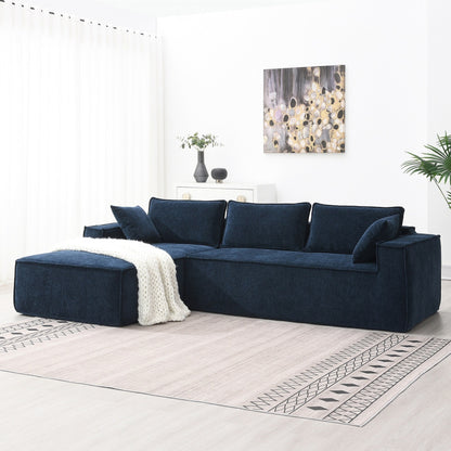 Canapé modulaire de style minimaliste, ensemble de canapés en chenille infroissable, canapé compressé en forme de L pour le salon