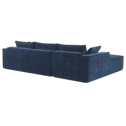 Canapé modulaire de style minimaliste, ensemble de canapés en chenille infroissable, canapé compressé en forme de L pour le salon