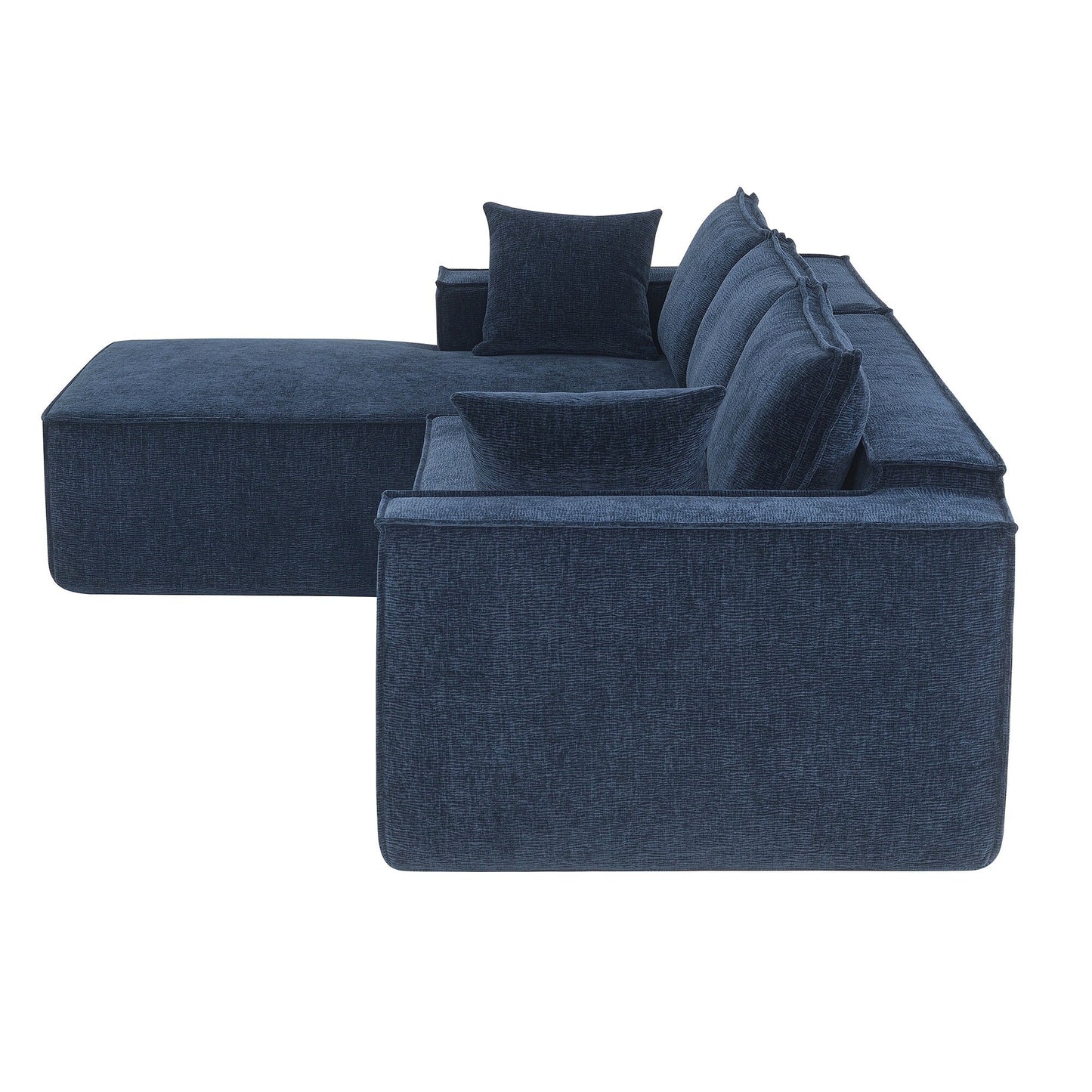 Canapé modulaire de style minimaliste, ensemble de canapés en chenille infroissable, canapé compressé en forme de L pour le salon