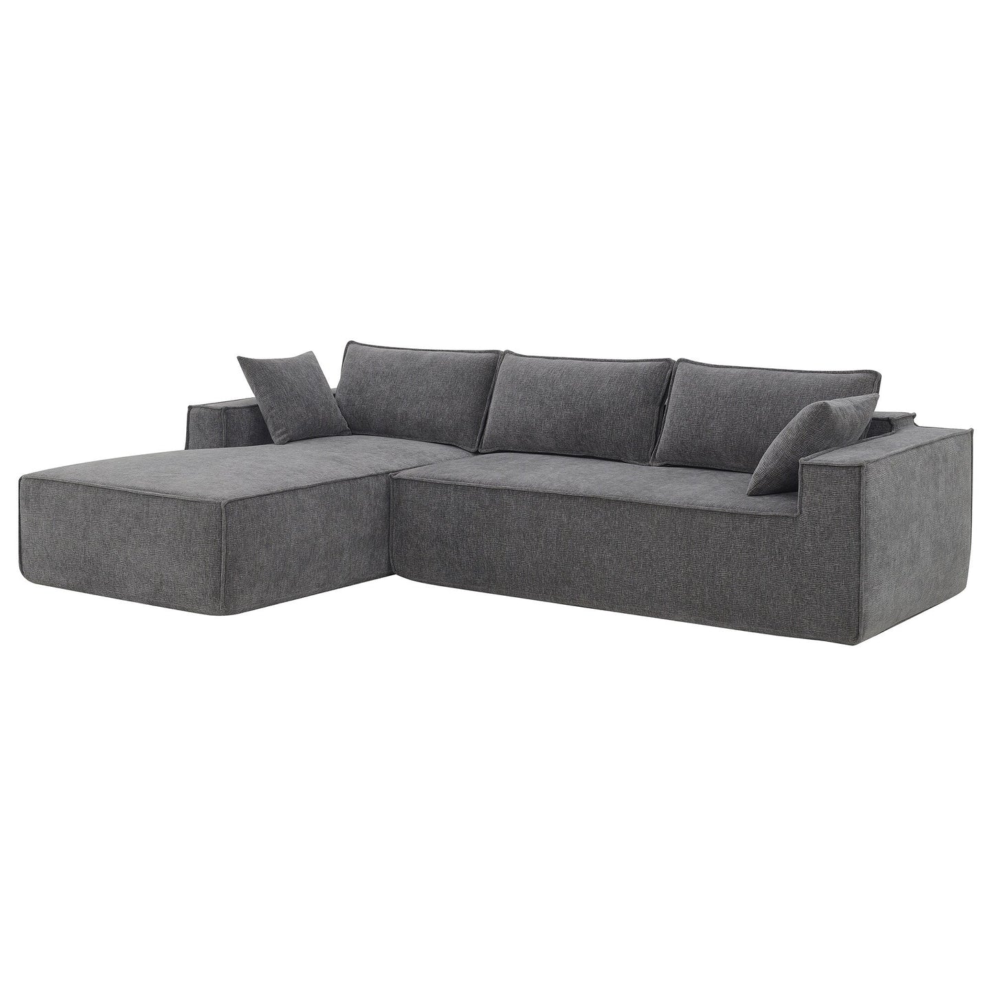 Canapé modulaire de style minimaliste, ensemble de canapés en chenille infroissable, canapé compressé en forme de L pour le salon