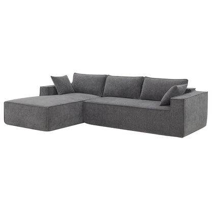 Canapé modulaire de style minimaliste, ensemble de canapés en chenille infroissable, canapé compressé en forme de L pour le salon