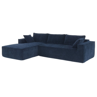 Canapé modulaire de style minimaliste, ensemble de canapés en chenille infroissable, canapé compressé en forme de L pour le salon